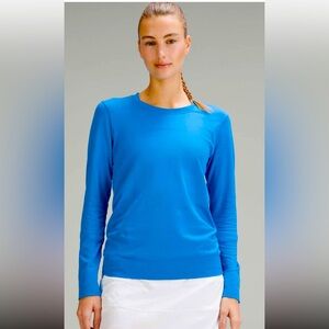Lululemon Relaxed Swiftly Longsleeve Size 4 Poolside worn once, neon blue